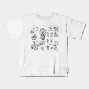 Tranformers With Optimus Prime, Autobot and Decepticon Patent Image Kids T-Shirt